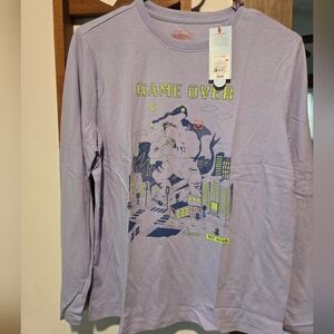 Girls Large Cat & Jack Purple Long Sleeve Tee